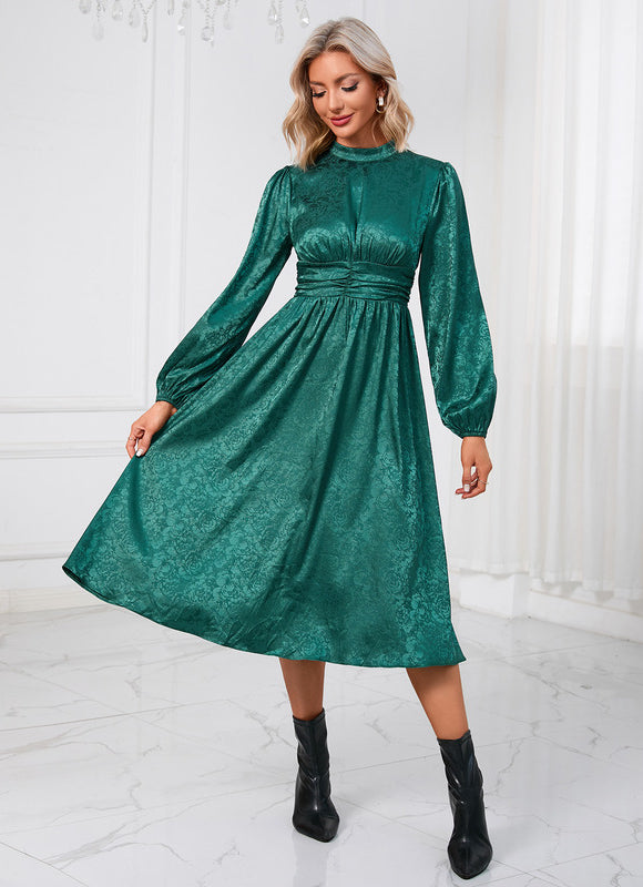 Robe Trapèze Émeraude Légère - gallery 5