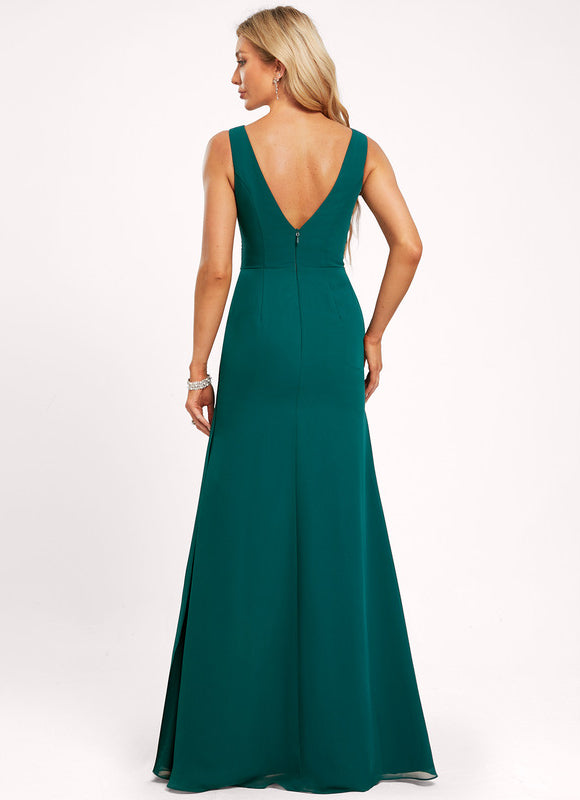 Robe Trapèze Mousseline Fendue - gallery 4