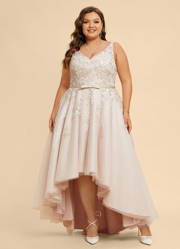 Robe Trapèze Lueur De Satin Rosé - gallery 9