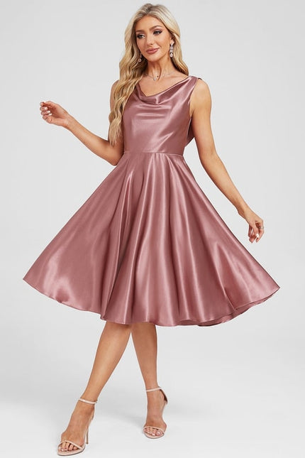 Robe Trapèze Satin Fluide Luxe - gallery 3
