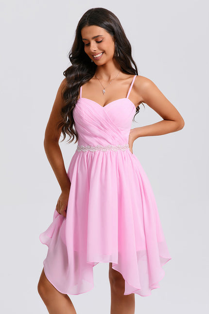 Robe Trapèze Rose Aérée - gallery 4