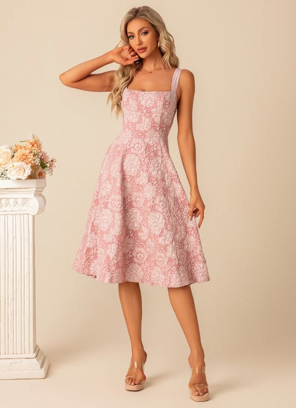 Robe Trapèze Fleurée Évanescence - gallery 6