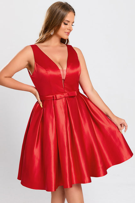 Robe Trapèze Évasée Satinée - gallery 5