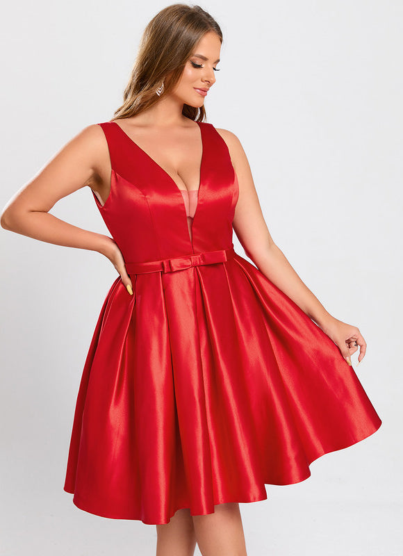 Robe Trapèze Évasée Satinée - gallery 5