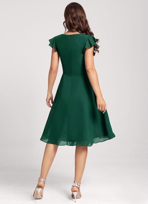 Robe Trapèze Drapé Élégant Chic - gallery 3
