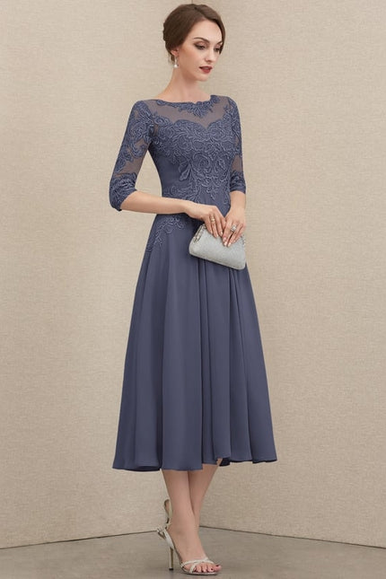 Robe Trapèze Gris Lumineux Élégance - gallery 6