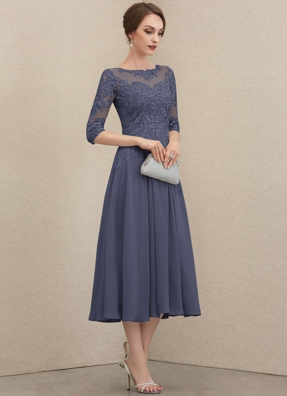 Robe Trapèze Gris Lumineux Élégance - gallery 6