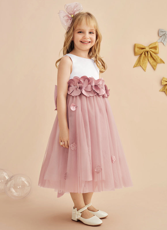 Robe Trapèze Fleur De Satin - gallery 6
