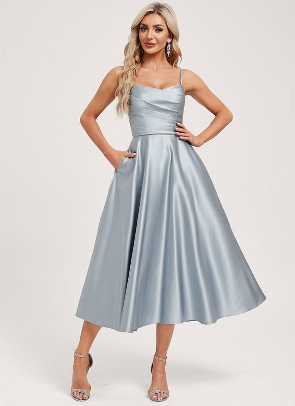 Robe Trapèze Céleste Satinée