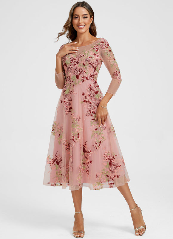 Robe Trapèze Éclat Rosé - gallery 3