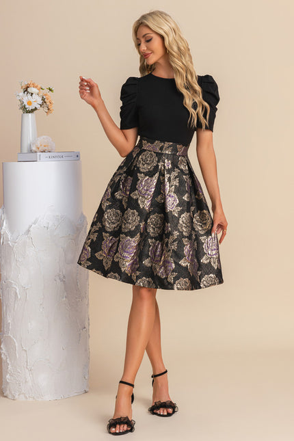 Robe Trapèze Glamour Dorée - gallery 7