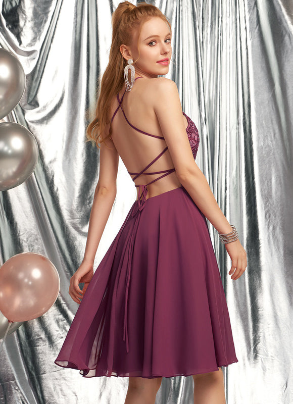 Robe Trapèze Violet Éclat - gallery 2