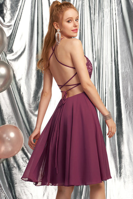 Robe Trapèze Violet Éclat - gallery 2