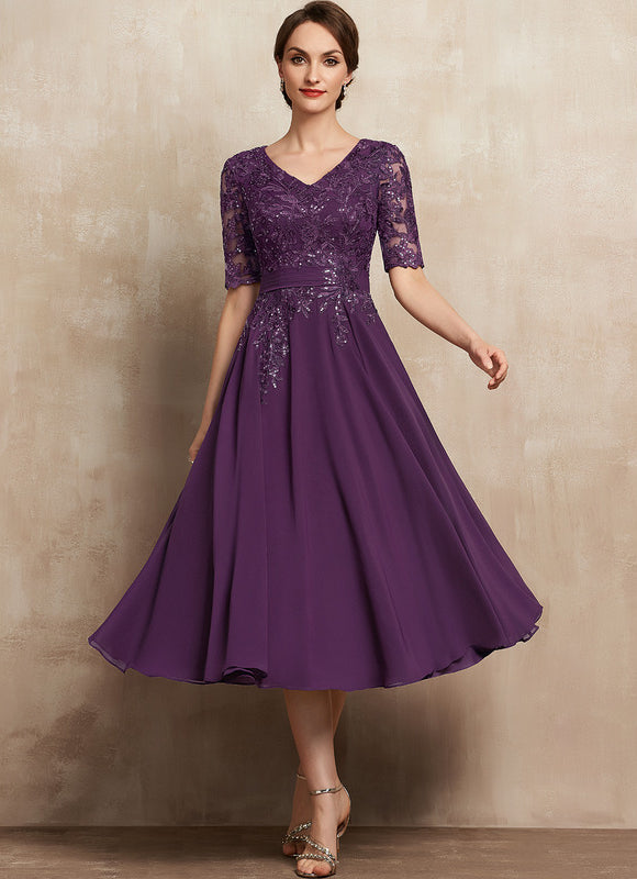 Robe Trapèze Violet Éclat Satiné