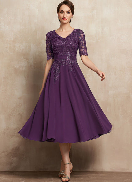 Robe Trapèze Violet Éclat Satiné