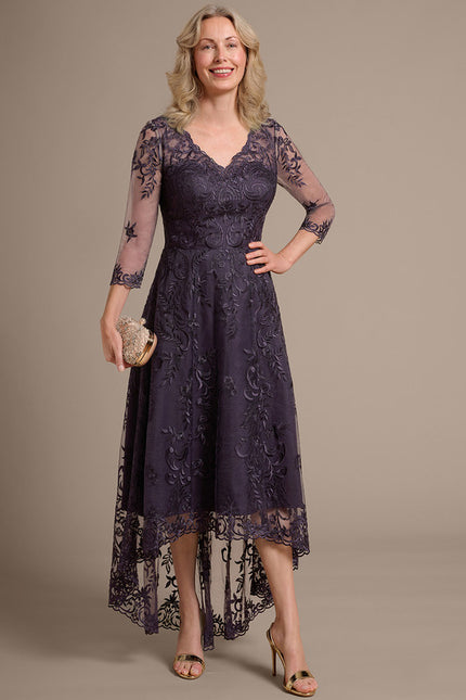 Robe Trapèze Dentelle Violetée - gallery 6