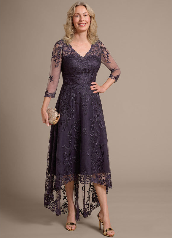 Robe Trapèze Dentelle Violetée - gallery 6