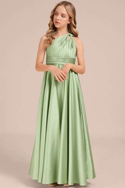 Robe Trapèze Satinée Menthe - gallery 5