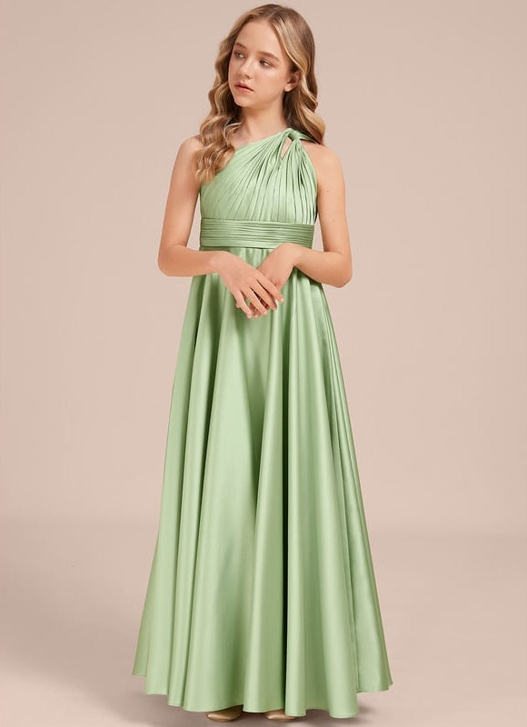 Robe Trapèze Satinée Menthe - gallery 5