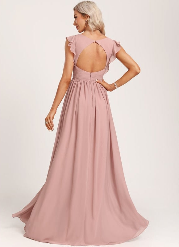 Robe Trapèze Mousseline Fendue - gallery 2