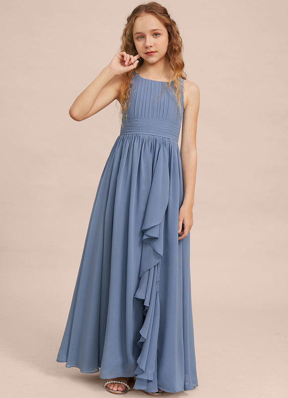 Robe Trapèze Bleu Doux Éclat - gallery 1