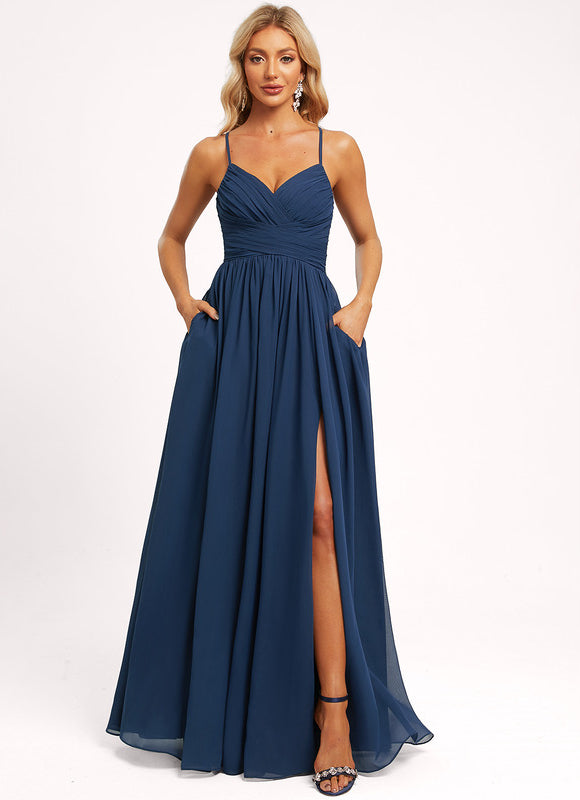 Robe Trapèze Longue Beige Élégante - gallery 5