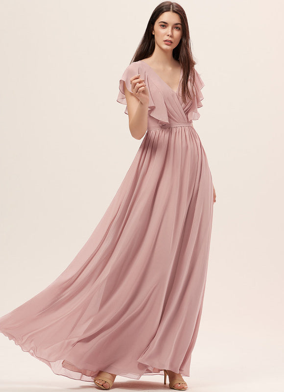 Robe Trapèze Longue Beige Élégante - gallery 2