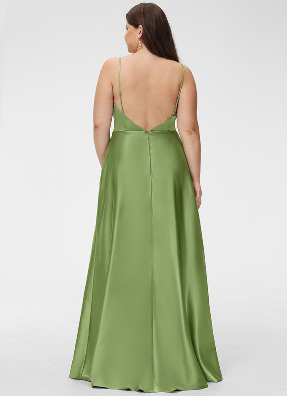 Robe Trapèze Satin Rose Élégante - gallery 6