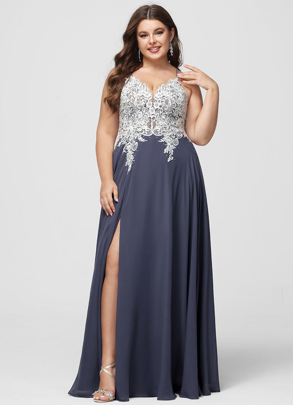 Robe Trapèze Verte En Mousseline Avec Perles Et Paillettes - gallery 8