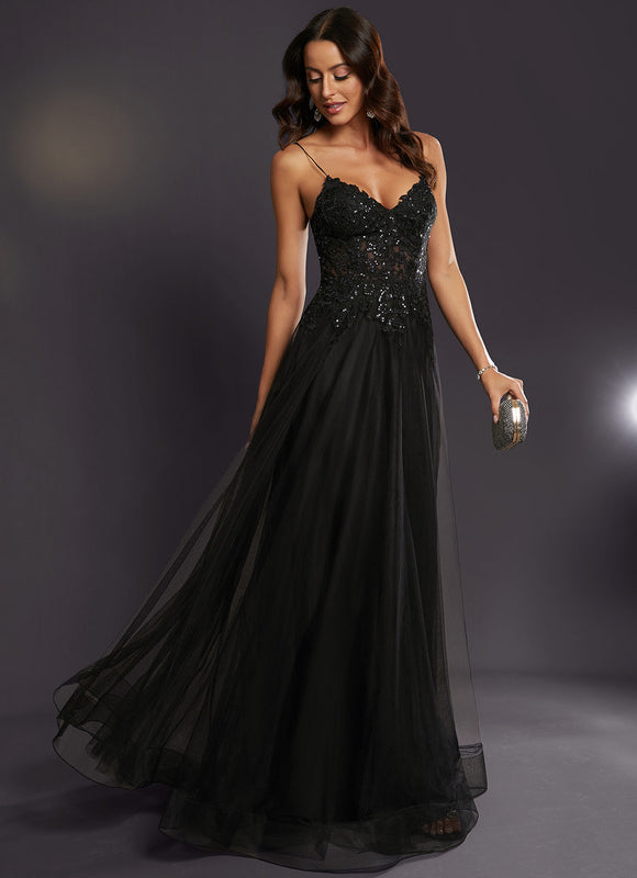 Robe Trapèze Tulle Azur Éthéré - gallery 5
