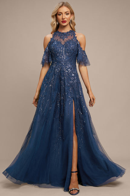 Robe Trapèze Satinée Azur