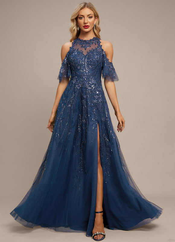 Robe Trapèze Satinée Azur