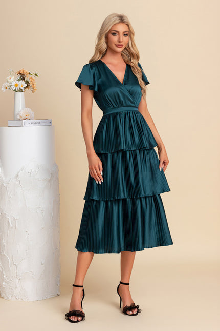 Robe Trapèze Satinée Ondulée - gallery 5