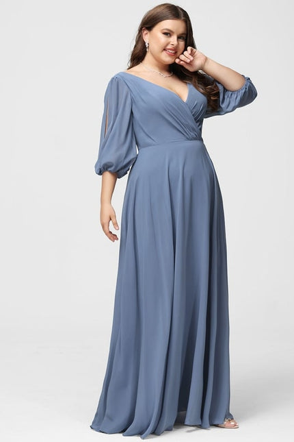 Robe Trapèze Mousseline Fendue - gallery 9