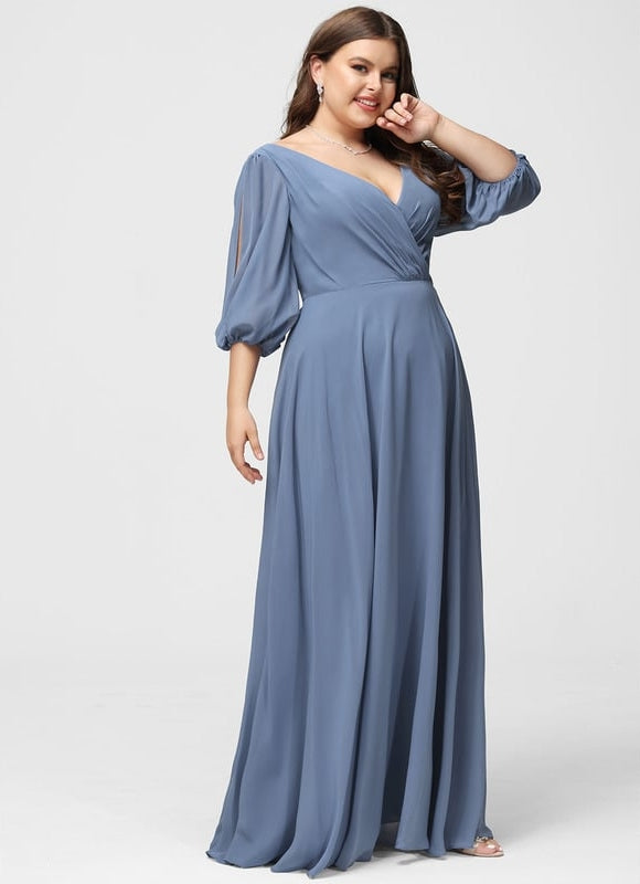 Robe Trapèze Mousseline Fendue - gallery 9