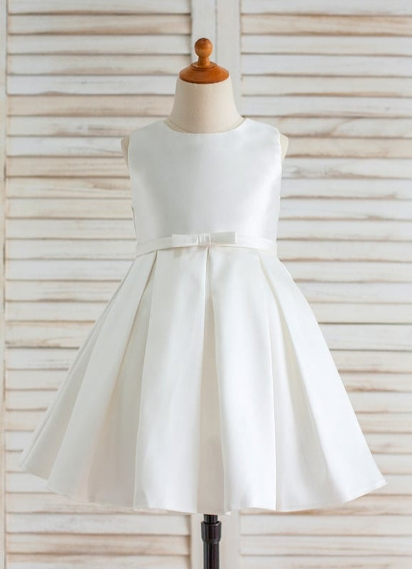 Robe Trapèze Satin Vert Poudré - gallery 7