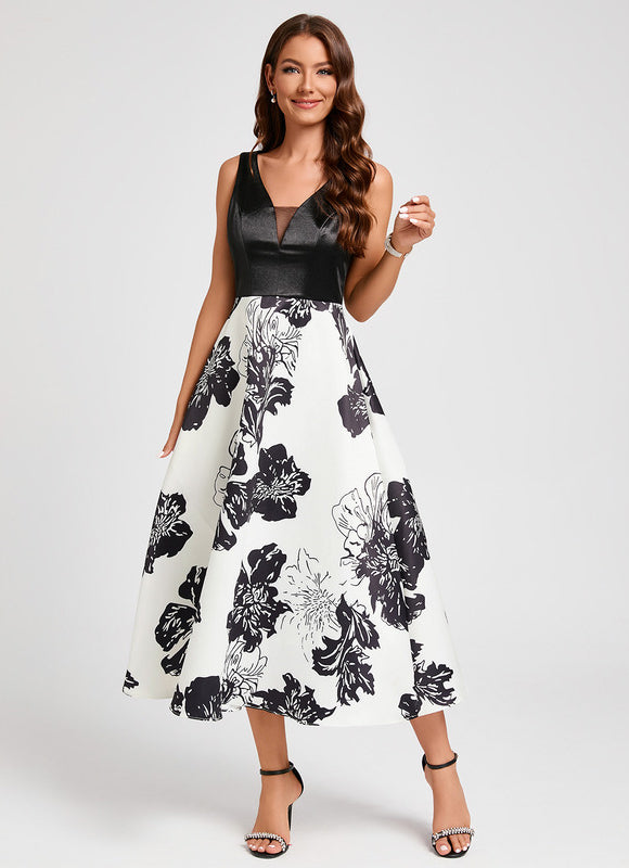 Robe Trapèze Floral Contrast - gallery 4