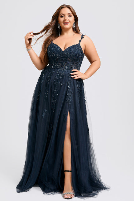 Robe Trapèze Bleu Lumineux Tulle - gallery 8