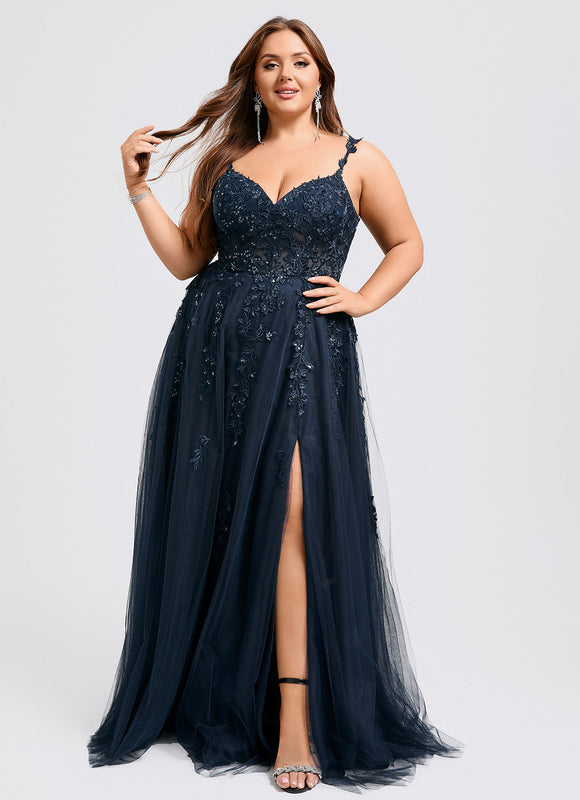 Robe Trapèze Bleu Lumineux Tulle - gallery 8