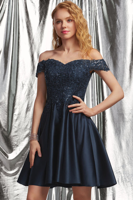 Robe Trapèze Satinée Ébène - gallery 4
