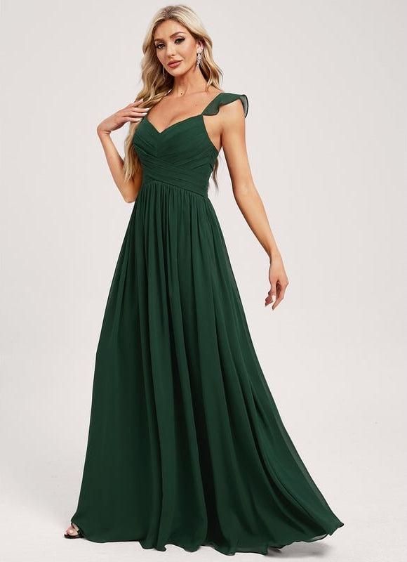 Robe Trapèze Mousseline Fendue - gallery 1