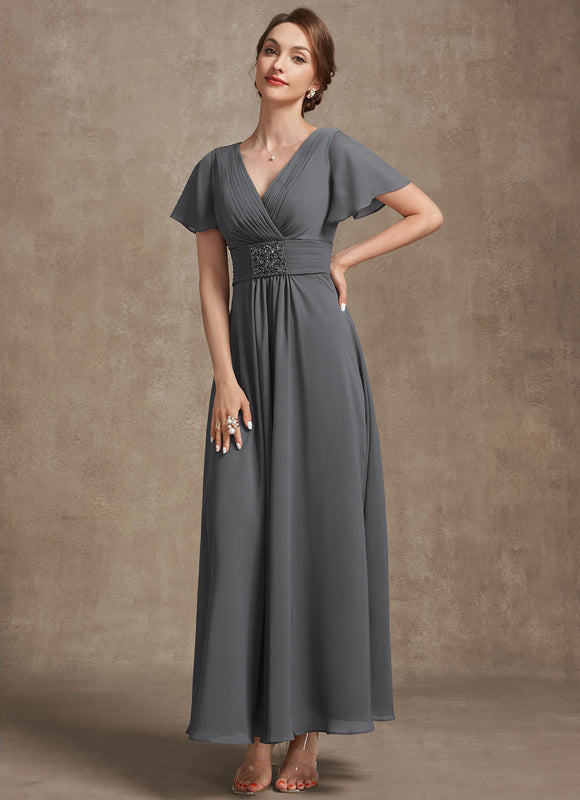 Robe Trapèze Gris Élégance Sereine - gallery 2