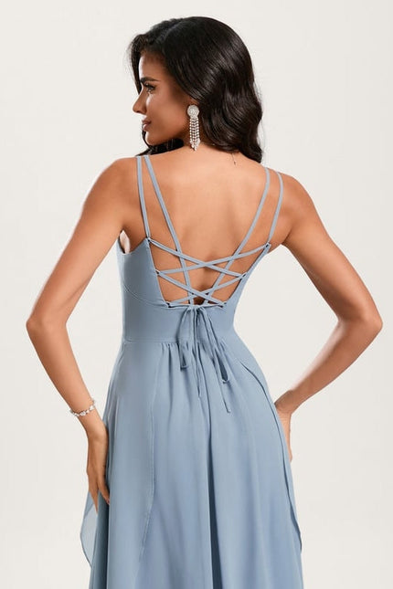 Robe Trapèze Mousseline Fendue - gallery 6