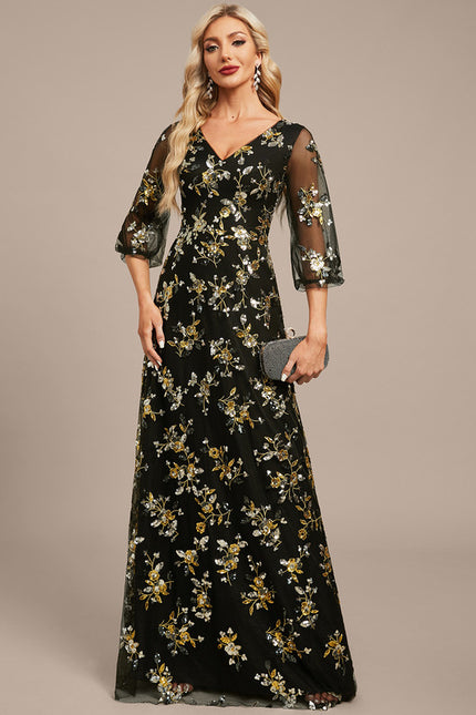 Robe Trapèze Élégance Sombre Fleurie