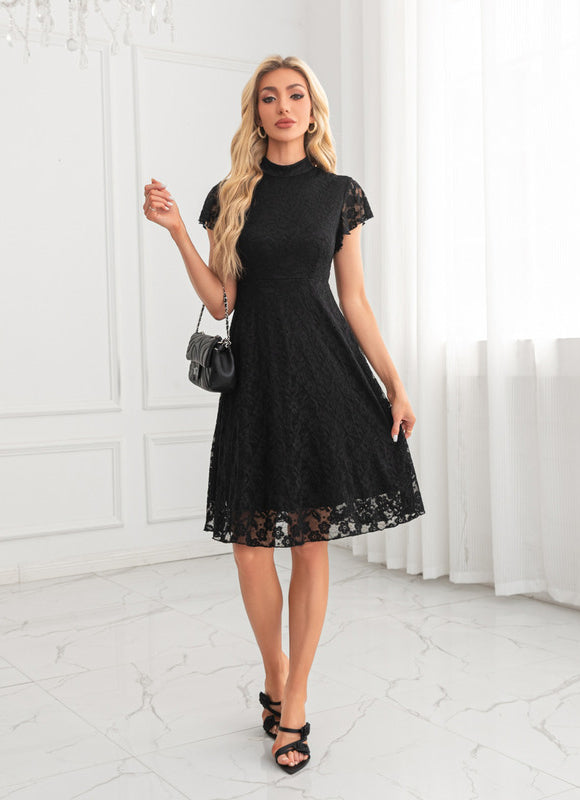 Robe Trapeze En Dentelle - gallery 4