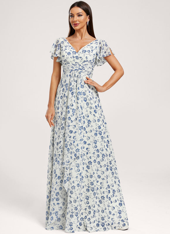 Robe Trapèze Mousseline Fendue - gallery 3