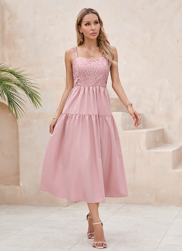 Robe Trapèze Rose Éclatante - gallery 1