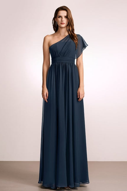 Robe Trapèze Asymétrique Beige - gallery 1