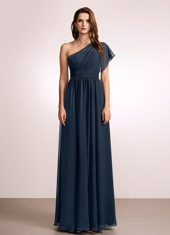 Robe Trapèze Asymétrique Beige - gallery 1
