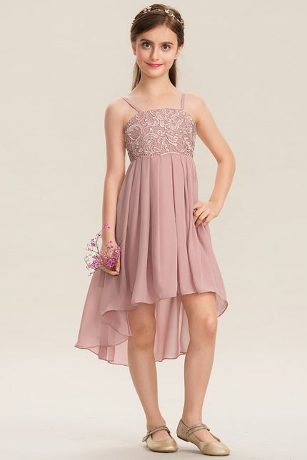 Robe Trapèze Rose Pastel Dentelle - gallery 2